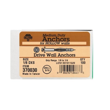 Homecare Products 370030 118DXS Drive Wall Anchors HO3300019